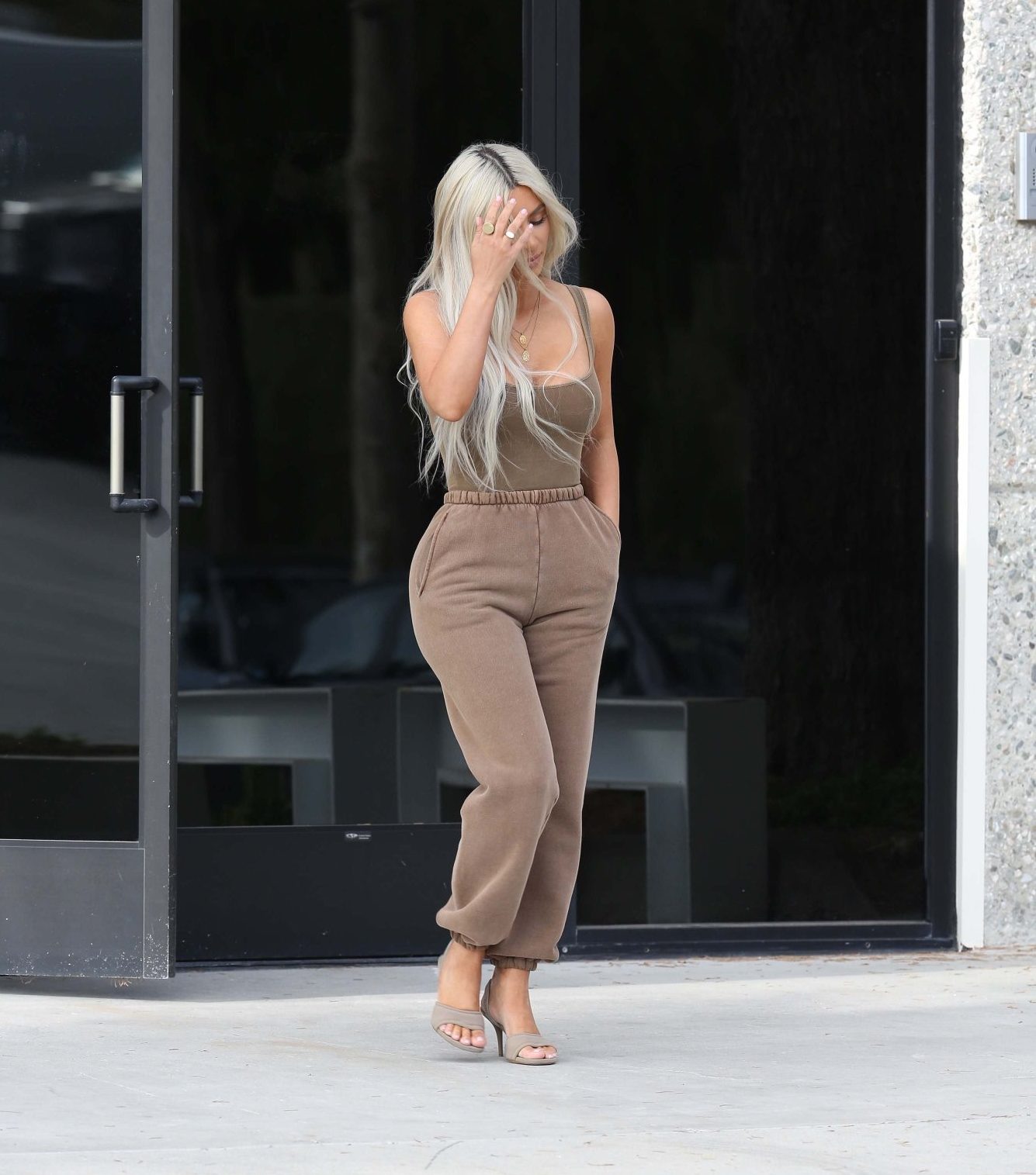 Kim k in discount joggers