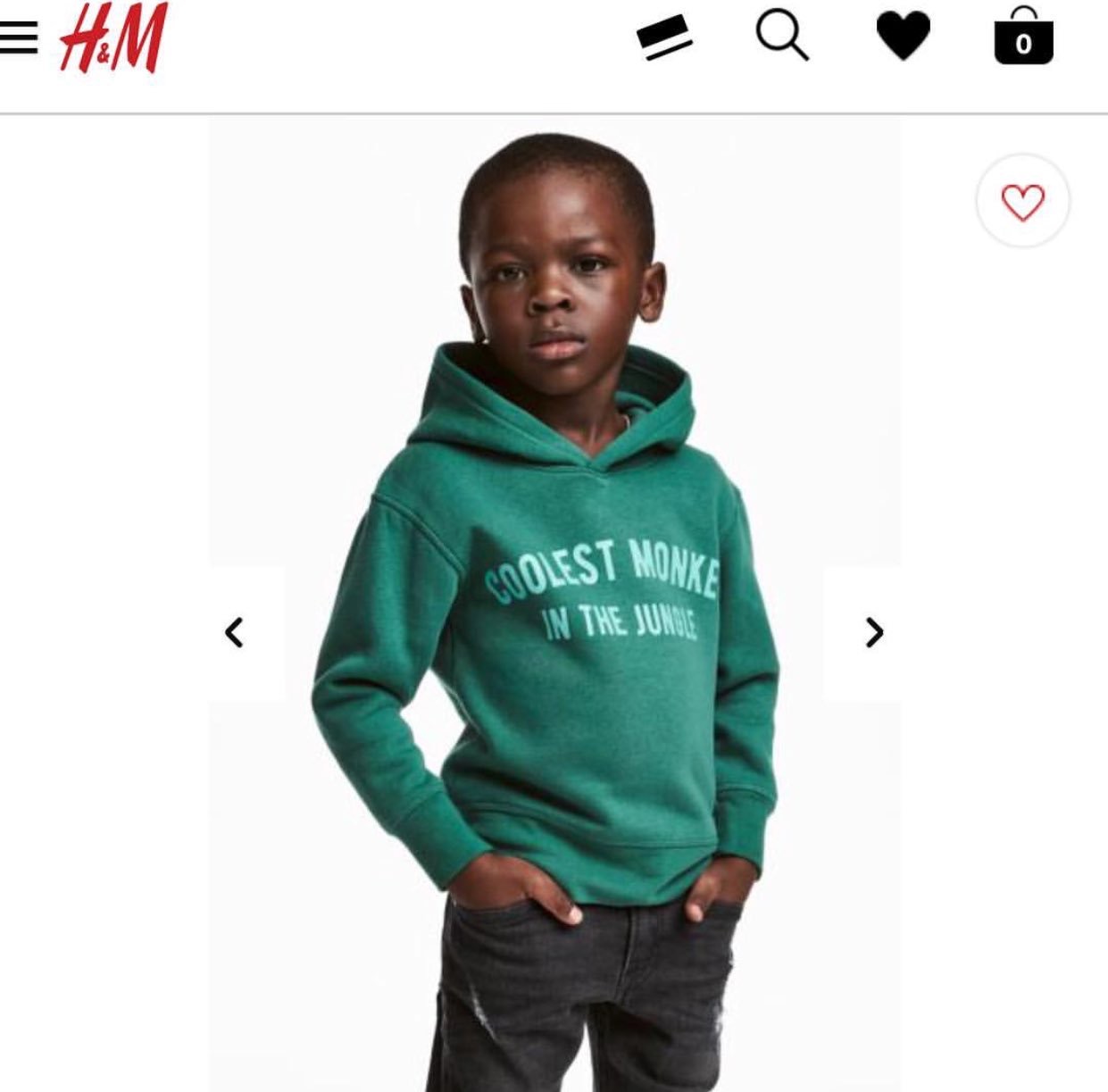 H&M Wears Black Boy “Coolest Monkey In The Jungle” Hoodie. We've