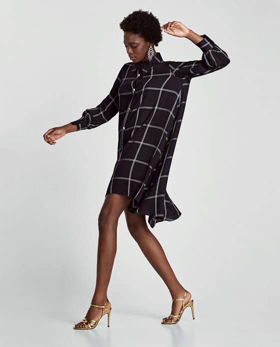 tartan shirt dress zara