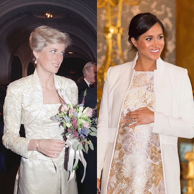 Meghan Markle & Princess Diana's off-the-shoulder dresses compared