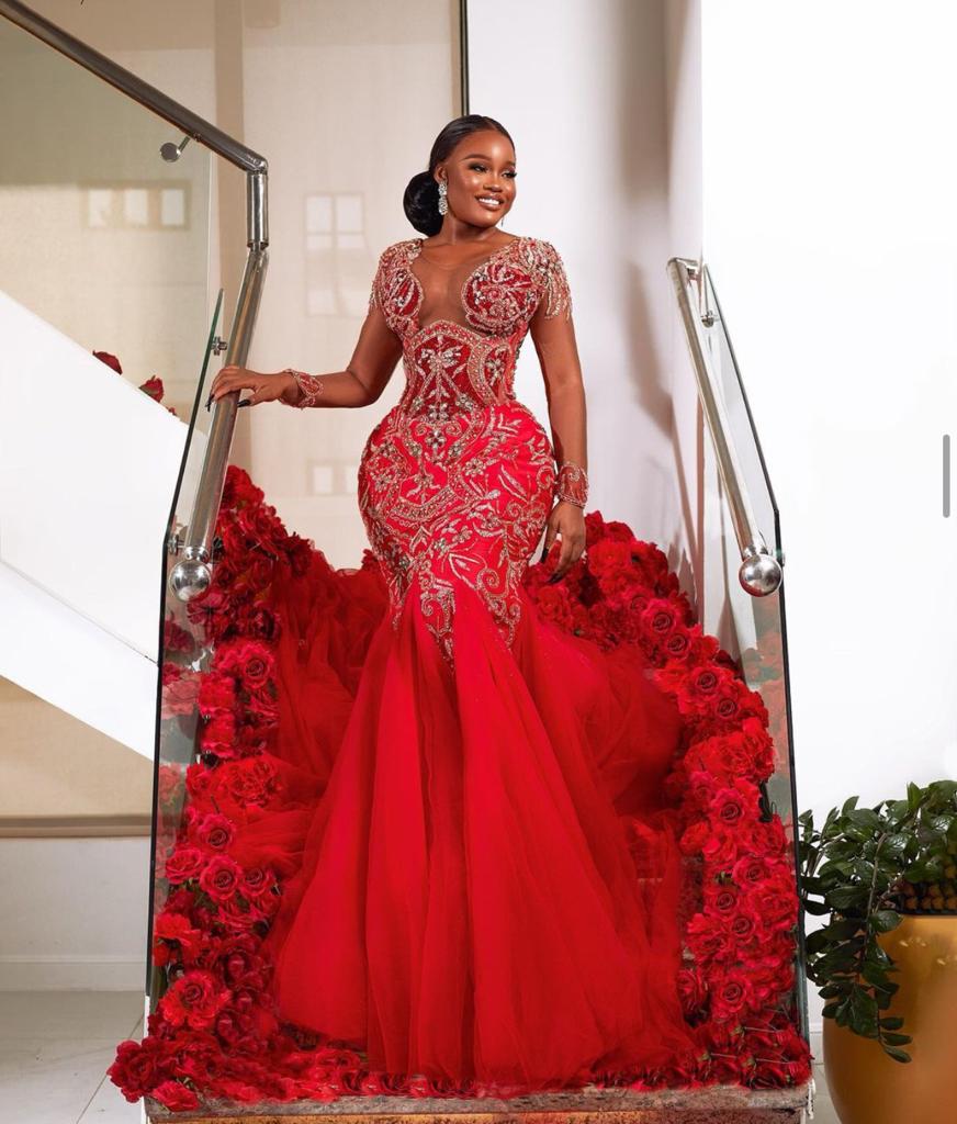 Red stylish sale gown